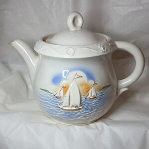 Vintage Porcelier Sailboat Teapot